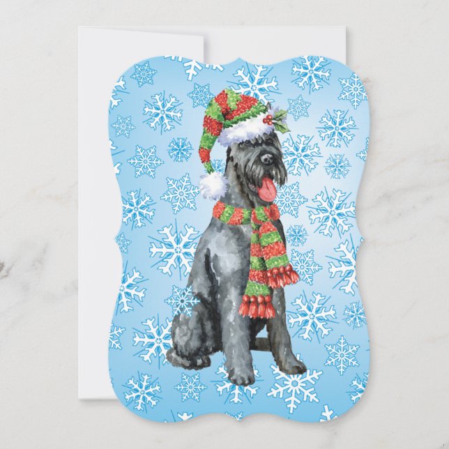 Cartes Pour Fêtes Annuelles Schnauzer géant de Noël (Devant)