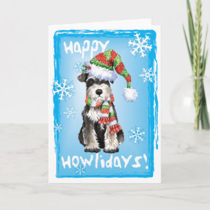 Cartes Pour Fêtes Annuelles Schnauzer miniature heureux de Howlidays