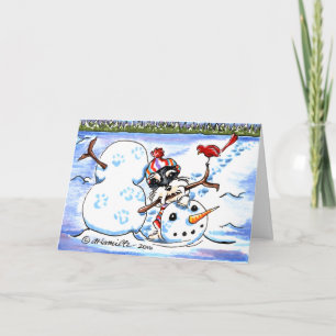 Cartes Pour Fêtes Annuelles Schnauzer Snowman Art Christmas