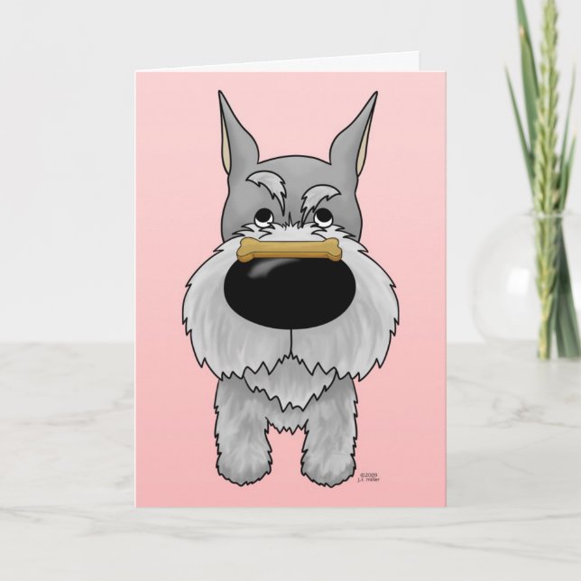 Cartes Pour Fêtes Annuelles Schnauzer Valentine (Devant)