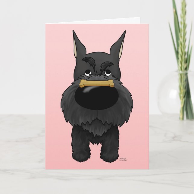 Cartes Pour Fêtes Annuelles Schnauzer Valentine (Devant)