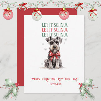 Cartes Pour Fêtes Annuelles Schnauzer Whimsical Christmas |