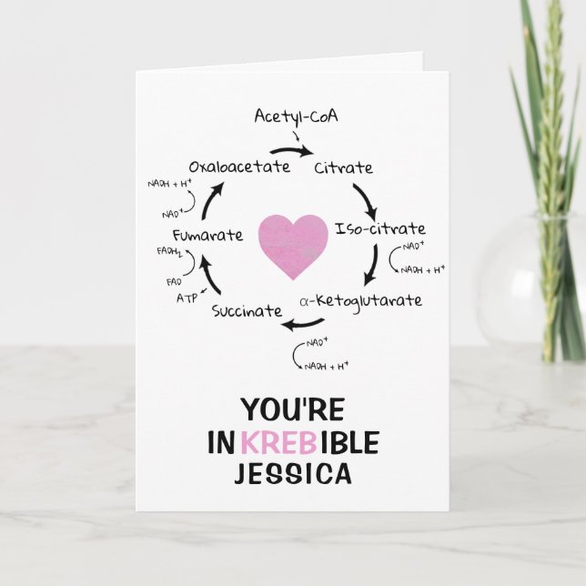 Cartes Pour Fêtes Annuelles Science Valentine Kreb's Cycle Biologie Geek cardi (Devant)