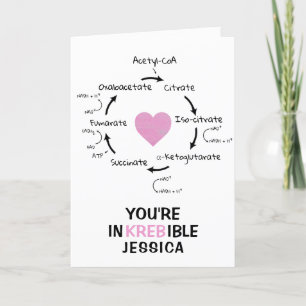 Cartes Pour Fêtes Annuelles Science Valentine Kreb's Cycle Biologie Geek cardi