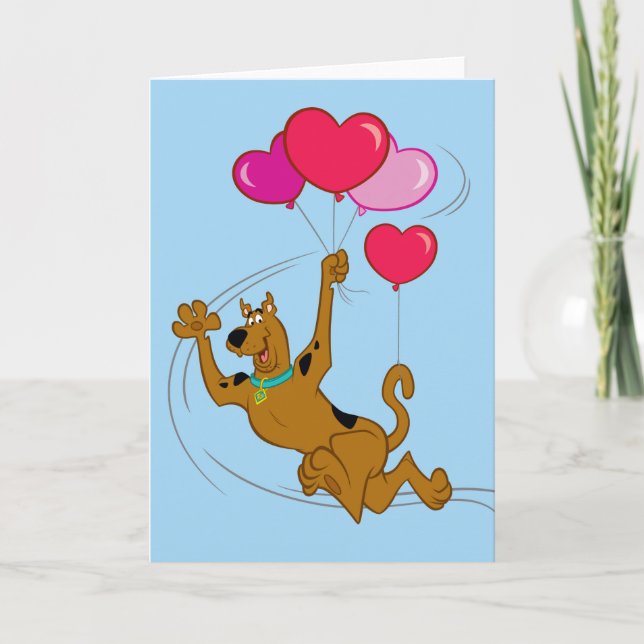 Cartes Pour Fêtes Annuelles Scooby Doo - Ballons Coeur (Devant)