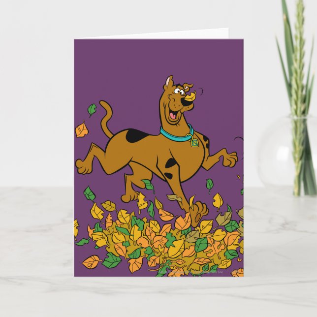 Cartes Pour Fêtes Annuelles Scooby Doo Thanksgiving Feuilles (Devant)