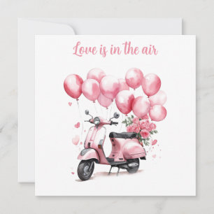 Cartes Pour Fêtes Annuelles Scooter rose romantique de la Saint-Valentin Itali