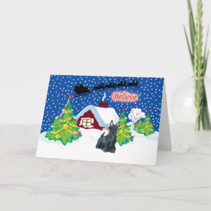 Cartes Pour Fêtes Annuelles Scottie Croit En Père Noël Christmas