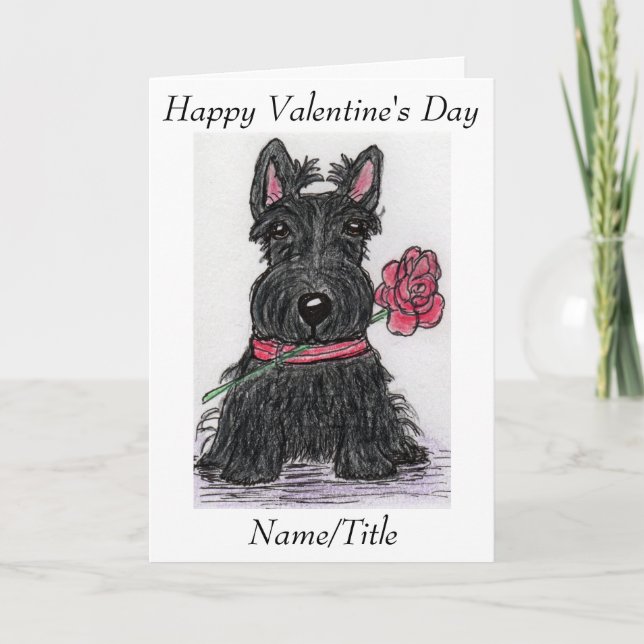 Cartes Pour Fêtes Annuelles Scottie Dog Valentine's Day Card femme petite amie (Devant)
