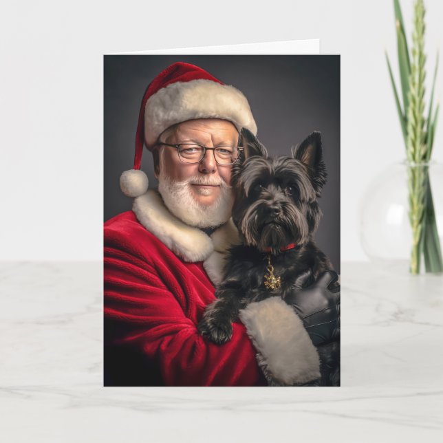 Cartes Pour Fêtes Annuelles Scottie et le Père Noël #2 (Devant)