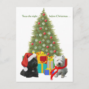 Cartes Pour Fêtes Annuelles Scottie et Westie Joyeux Noël