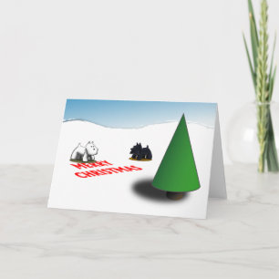 Cartes Pour Fêtes Annuelles Scottie/Westie Tannenbaum