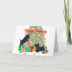 Cartes Pour Fêtes Annuelles Scotties trie les cadeaux de Noël
