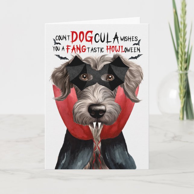 Cartes Pour Fêtes Annuelles Scottish Deerhound Funny Count DOGcula Halloween (Devant)