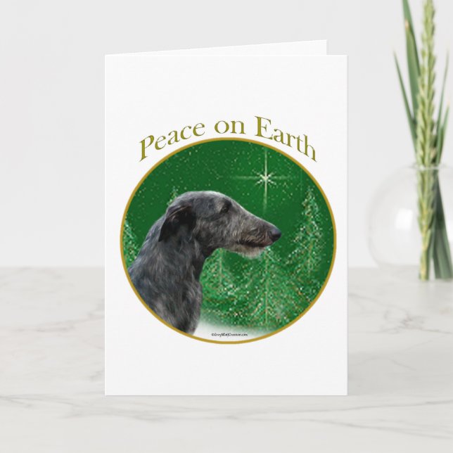 Cartes Pour Fêtes Annuelles Scottish Deerhound Peace (Devant)