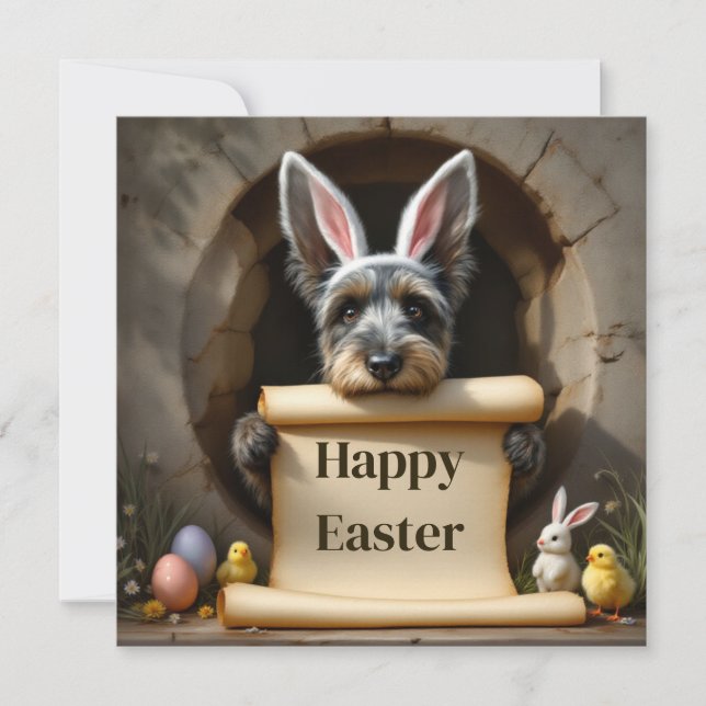 Cartes Pour Fêtes Annuelles Scottish Terrier chien et le message (Devant)