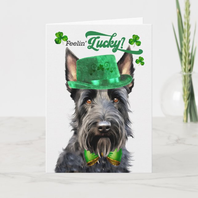 Cartes Pour Fêtes Annuelles Scottish Terrier Dog Lucky St Patrick's Day (Devant)