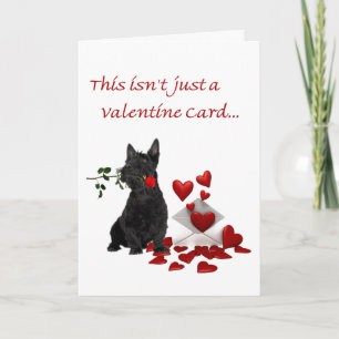 Cartes Pour Fêtes Annuelles Scottish Terrier Rose et Hearts Valentine