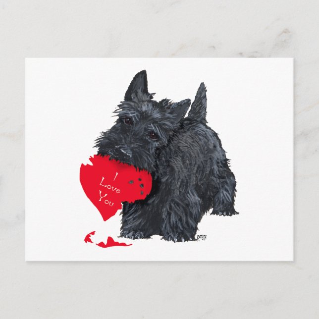 Cartes Pour Fêtes Annuelles Scottish Terrier Valentine (Devant)