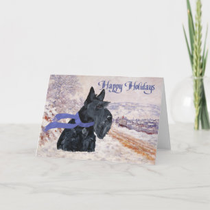Cartes Pour Fêtes Annuelles Scottish Terrier Winter Holiday