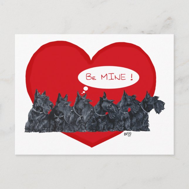 Cartes Pour Fêtes Annuelles Scottish Terriers Valentine (Devant)