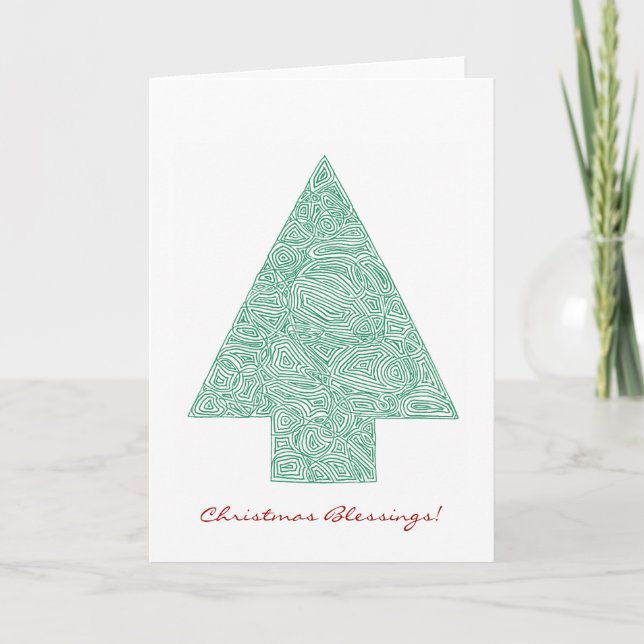 Cartes Pour Fêtes Annuelles Scribble Arbre de Noël (Devant)