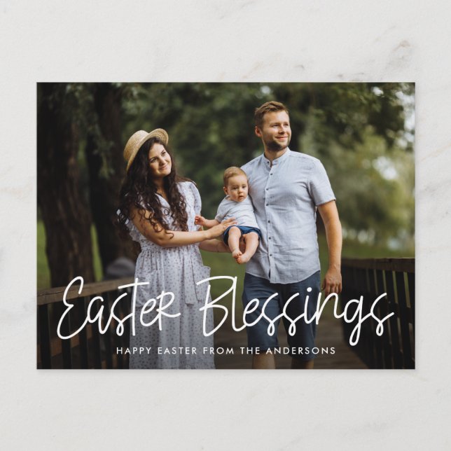 Cartes Pour Fêtes Annuelles Script à la main blanche Blessures de Pâques Photo (Devant)