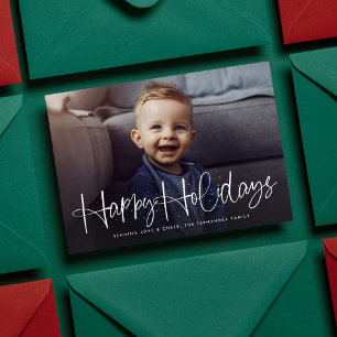 Cartes Pour Fêtes Annuelles Script amusant et simple avec une photo