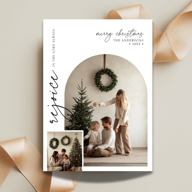 Cartes Pour Fêtes Annuelles Script Arch Photo Rejoice Biblique Religion Religi (Créateur téléchargé)