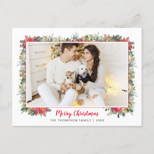 Cartes Pour Fêtes Annuelles Script botanique verdoyant Photo Noël