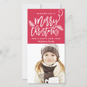 Cartes Pour Fêtes Annuelles Script de Brève moderne brillant Noël Photo de vac