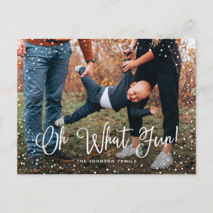 Cartes Pour Fêtes Annuelles Script de neige moderne 2 photo