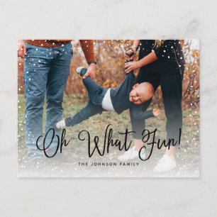 Cartes Pour Fêtes Annuelles Script de neige moderne 2 photo