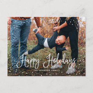 Cartes Pour Fêtes Annuelles Script de neige moderne 2 photo