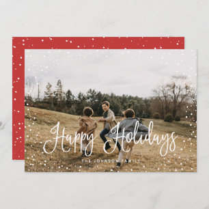 Cartes Pour Fêtes Annuelles Script de neige moderne 2 photo