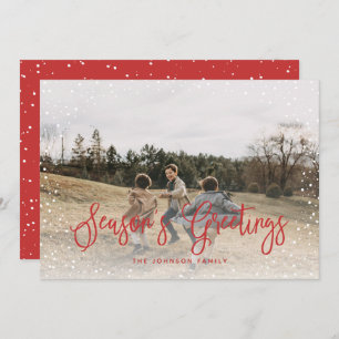 Cartes Pour Fêtes Annuelles Script de neige moderne 2 photo