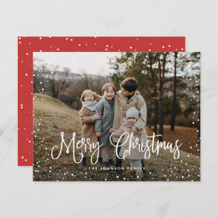 Cartes Pour Fêtes Annuelles Script de neige moderne 2 photo