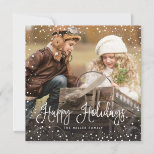Cartes Pour Fêtes Annuelles Script de Noël de neige Carré photo