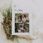 Cartes Pour Fêtes Annuelles Script de Noël moderne 3 photo verticale<br><div class="desc">Ce script moderne de Noël vertical 3 photo carte de vacances est parfait pour votre minimaliste shabby chic boho noir et blanc accueil de vacances. La calligraphie manuscrite minimaliste est délicate et rustique tout en restant élégante et élégante. Le design reflète une simple journée d'hiver blanche et évoque les souvenirs...</div>