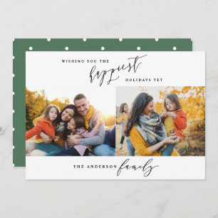 Cartes Pour Fêtes Annuelles Script de Noël multi photo minimal
