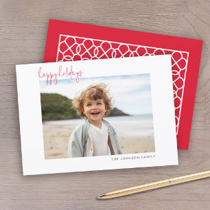 Cartes Pour Fêtes Annuelles Script de Noël photo horizontale minimal heureux