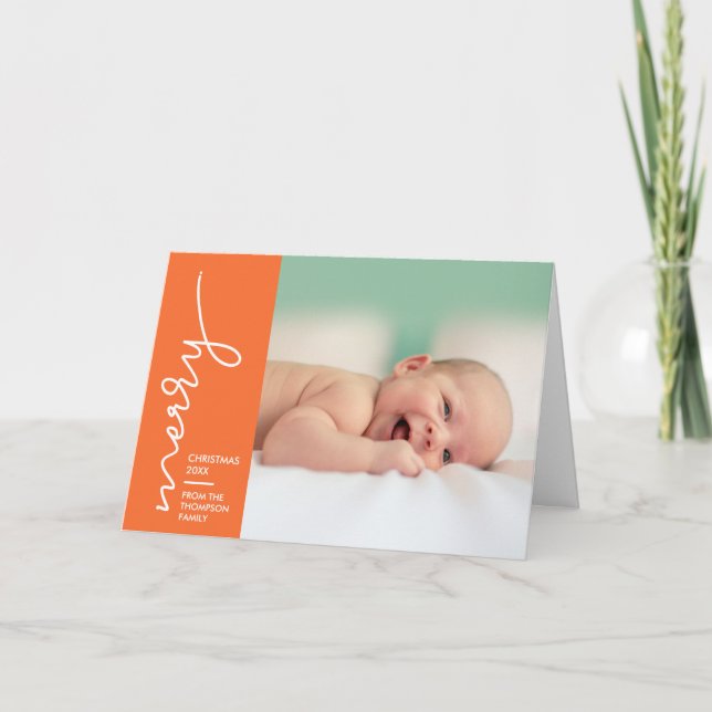 Cartes Pour Fêtes Annuelles Script de Noël pour bébé 2019 (Devant)