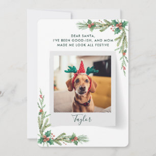 Cartes Pour Fêtes Annuelles Script de photo d'animal de compagnie Chien drôle