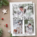 Cartes Pour Fêtes Annuelles Script de pinceau moderne photo Joyeux Noël<br><div class="desc">Script moderne Brush Joyeux Noël Couple Carte photo</div>