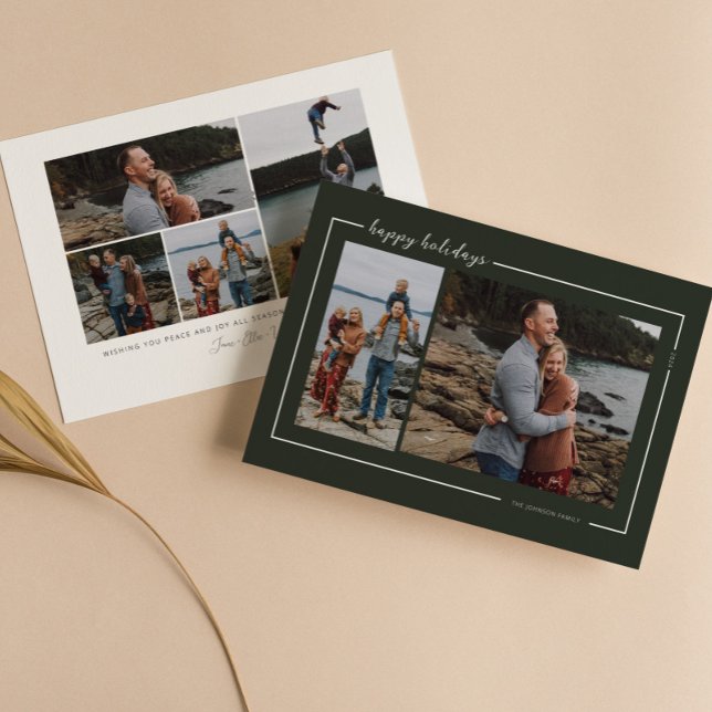 Cartes Pour Fêtes Annuelles Script de vacances de forêt verte (Créateur téléchargé)