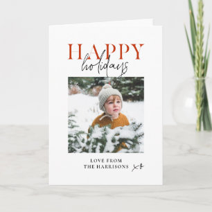 Cartes Pour Fêtes Annuelles Script de vacances minimaliste moderne et heureux