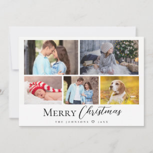 Cartes Pour Fêtes Annuelles Script décontracté Multi photo Joyeux Noël