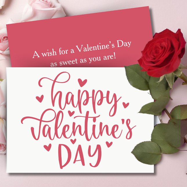 Cartes Pour Fêtes Annuelles Script décoratif Heureuse Sainte-Valentin personna (Happy Valentine's Day Decorative Script Custom Holiday Card. Add your name and a special message!)