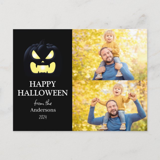 Cartes Pour Fêtes Annuelles Script Éffrayant moderne Halloween Photo (Devant)