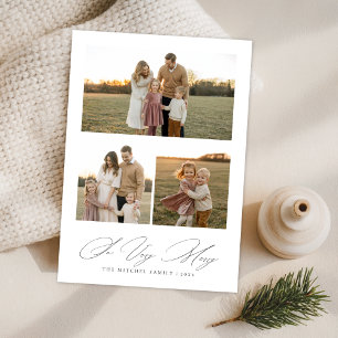 Cartes Pour Fêtes Annuelles Script Élégant Si Joyeux Neutre 3 Photo